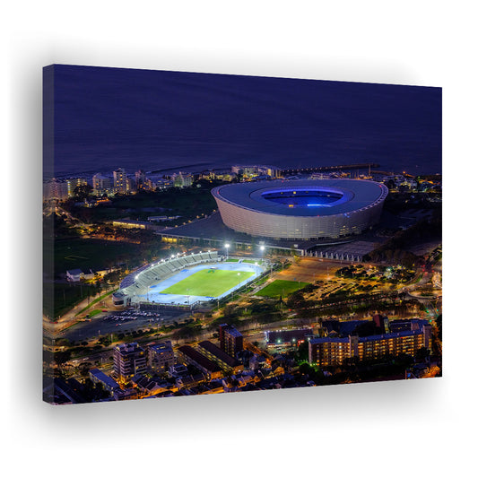 Cape Town Stadium at Night, Stadium Canvas, Sport Art, Gift for him, Man Cave Decor, Art Print, Canvas Print Wall Art