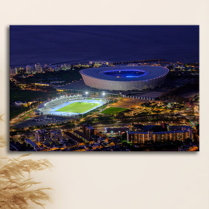 Cape Town Stadium at Night, Stadium Canvas, Sport Art, Gift for him, Man Cave Decor, Art Print, Canvas Print Wall Art