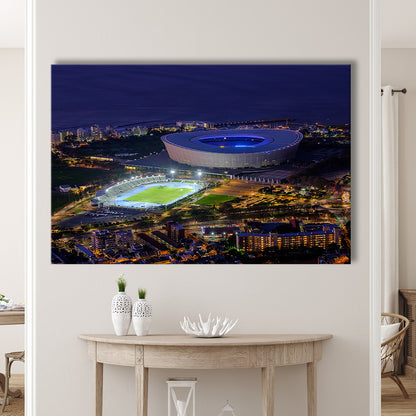 Cape Town Stadium at Night, Stadium Canvas, Sport Art, Gift for him, Man Cave Decor, Art Print, Canvas Print Wall Art
