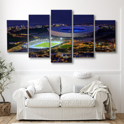 Cape Town Stadium at Night, Stadium Canvas, Sport Art, Gift for him, 5 Panel, Large Canvas, Canvas Print Wall Art