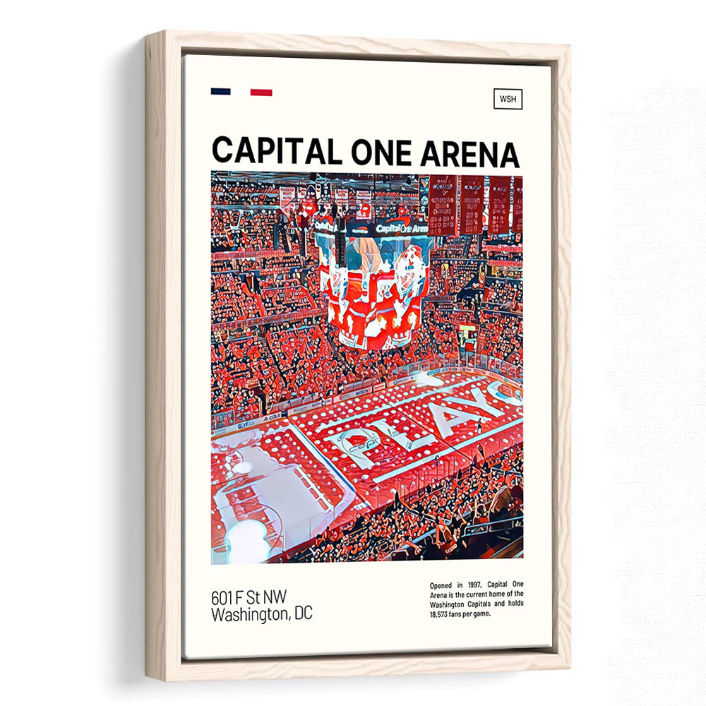 Capital One Arena Print, Washington Capitals Stadium Canvas Art, Man Cave Gift, Floating Framed Canvas Print Wall Art