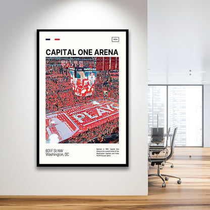 Capital One Arena Print, Washington Capitals Stadium Art, Gifts for him, Sport Art, Framed Art Print Wall Decor
