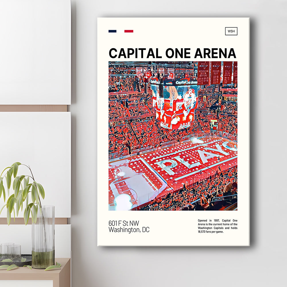 Capital One Arena Print, Washington Capitals Stadium Canvas Art, Fan Gifts, Sport Art, Canvas Print Wall Art