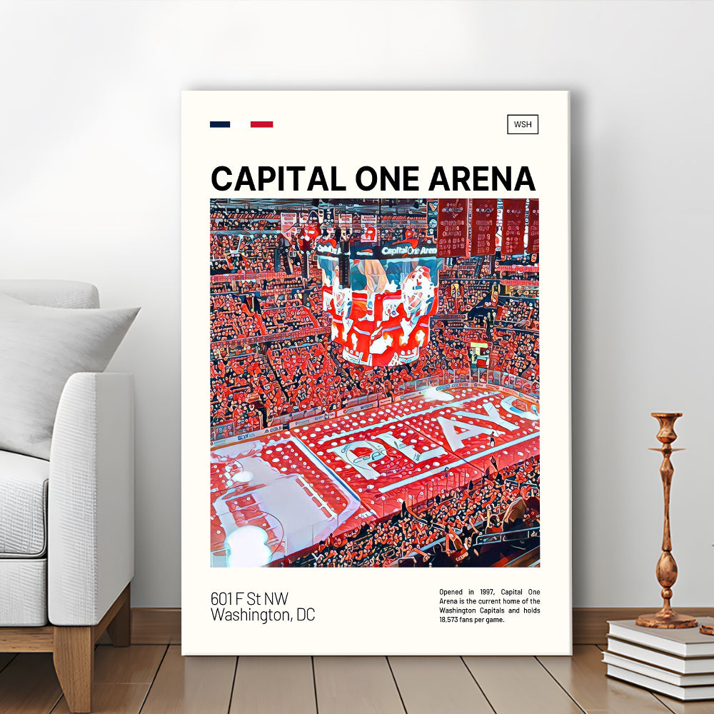 Capital One Arena Print, Washington Capitals Stadium Canvas Art, Fan Gifts, Sport Art, Canvas Print Wall Art
