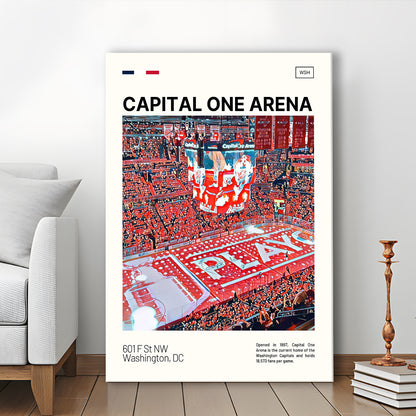 Capital One Arena Print, Washington Capitals Stadium Canvas Art, Fan Gifts, Sport Art, Canvas Print Wall Art