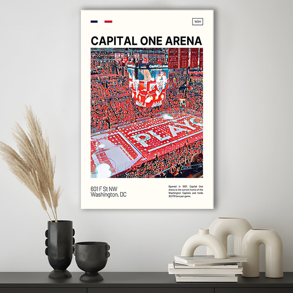 Capital One Arena Print, Washington Capitals Stadium Canvas Art, Fan Gifts, Sport Art, Canvas Print Wall Art