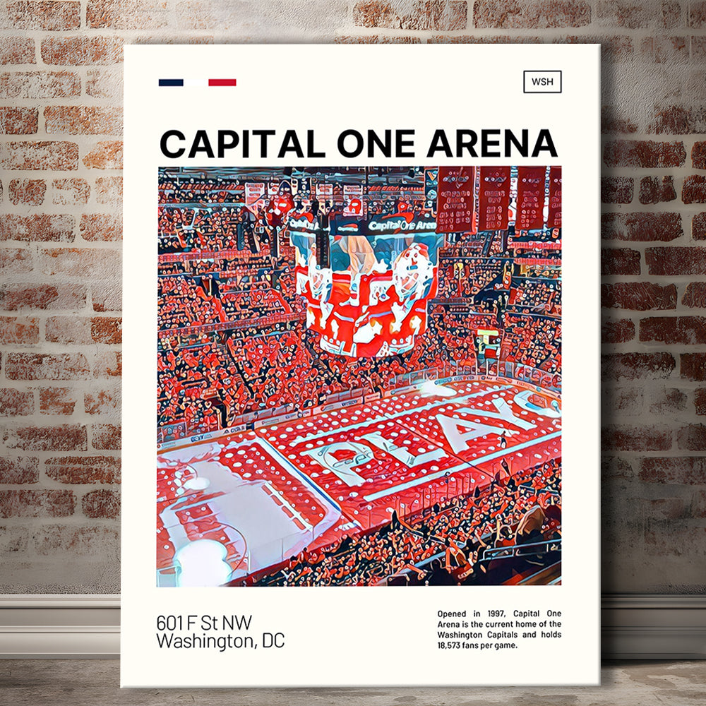 Capital One Arena Print, Washington Capitals Stadium Canvas Art, Fan Gifts, Sport Art, Canvas Print Wall Art
