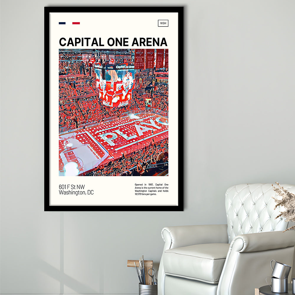 Capital One Arena Print, Washington Capitals Stadium Art, Gifts for him, Sport Art, Framed Art Print Wall Decor
