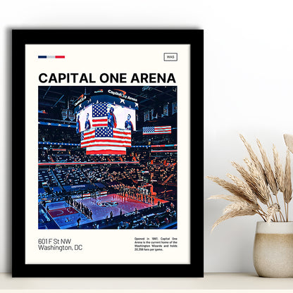 Capital One Arena Print, Washington Wizards Stadium Art, Gifts for him, Sport Art, Framed Art Print Wall Decor