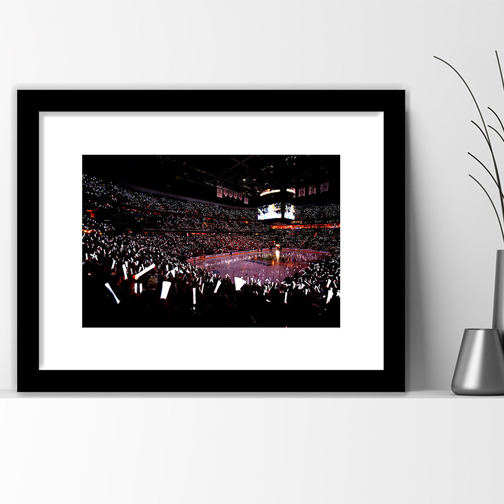 Capital One Arena, Stadium Canvas, Sport Art, Gift for him, White Border Framed Art Print Wall Decor