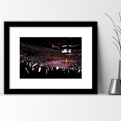 Capital One Arena, Stadium Canvas, Sport Art, Gift for him, White Border Framed Art Print Wall Decor