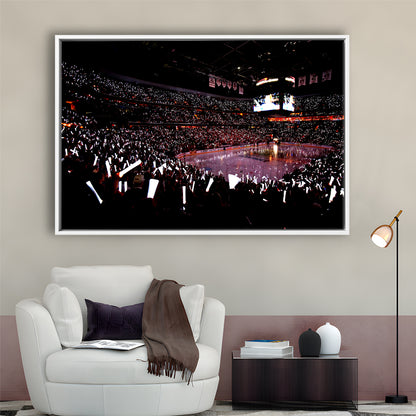 Capital One Arena, Stadium Canvas, Sport Art, Framed Canvas Print Wall Art, Floating Frame