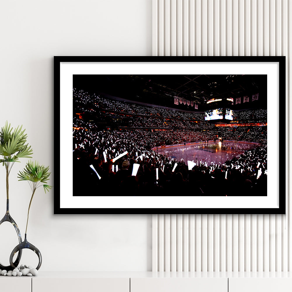 Capital One Arena, Stadium Canvas, Sport Art, Gift for him, White Border Framed Art Print Wall Decor