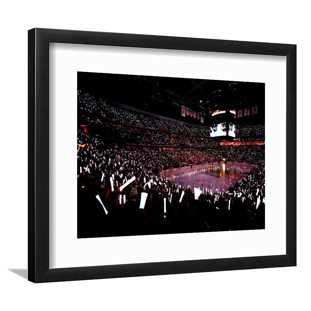 Capital One Arena, Stadium Canvas, Sport Art, Gift for him, White Border Framed Art Print Wall Decor