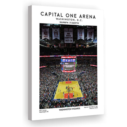 Capital One Arena Artwork, Iconic Washington Wizards Basketball Print, Canvas Prints Wall Art, Man Cave Decor