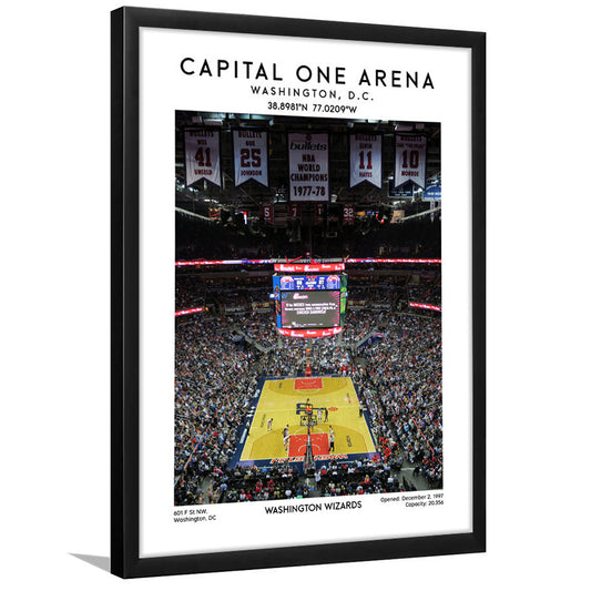 Capital One Arena Artwork, Iconic Washington Wizards Basketball Print, Framed Art Prints Wall Decor
