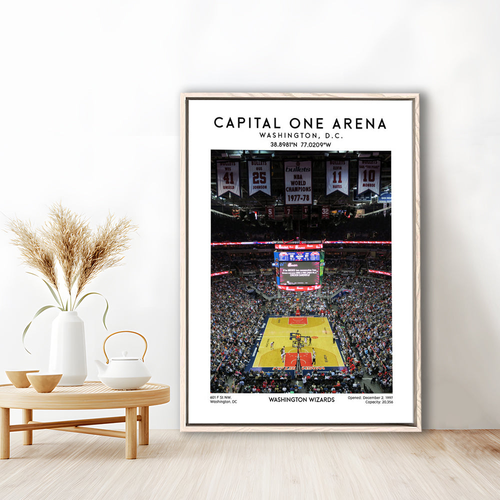 Capital One Arena Artwork, Iconic Washington Wizards Basketball Print, Framed Canvas Prints Wall Art