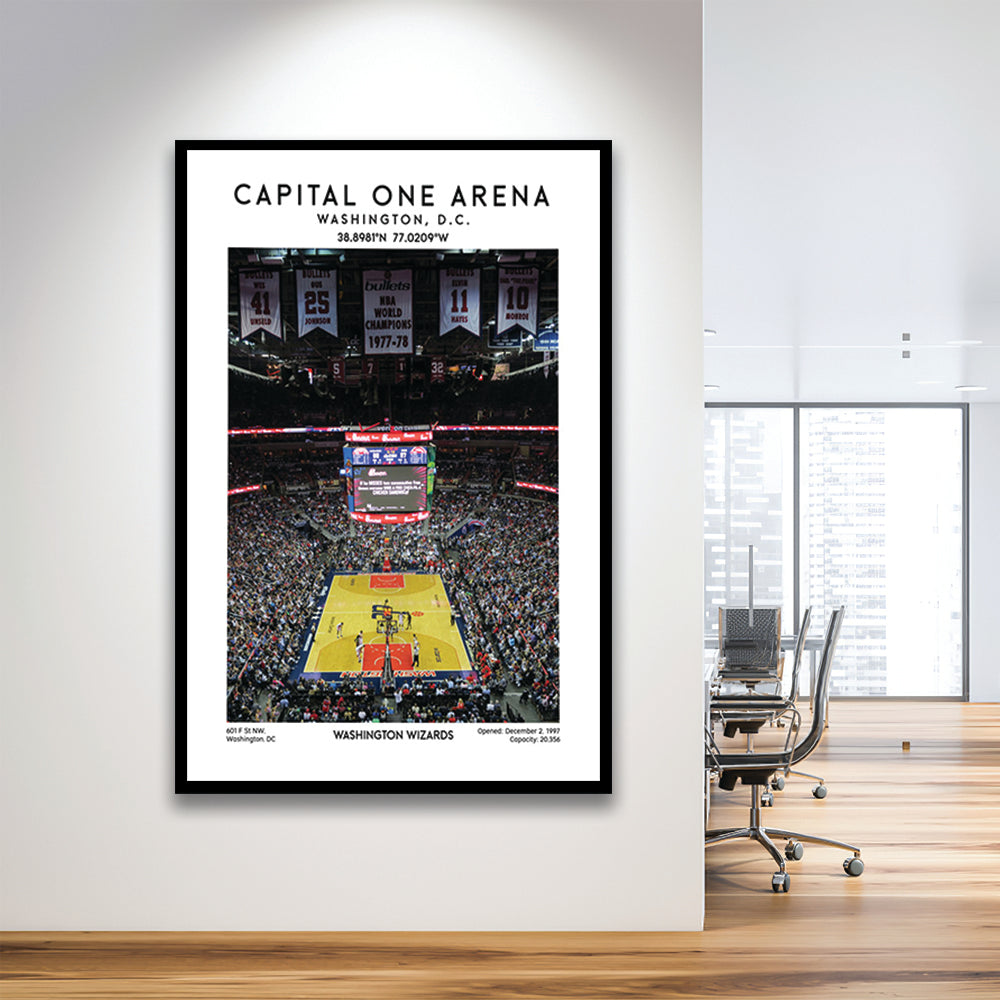 Capital One Arena Artwork, Iconic Washington Wizards Basketball Print, Framed Art Prints Wall Decor