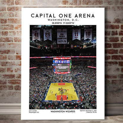 Capital One Arena Artwork, Iconic Washington Wizards Basketball Print, Canvas Prints Wall Art, Man Cave Decor
