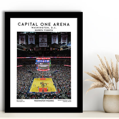 Capital One Arena Artwork, Iconic Washington Wizards Basketball Print, Framed Art Prints Wall Decor
