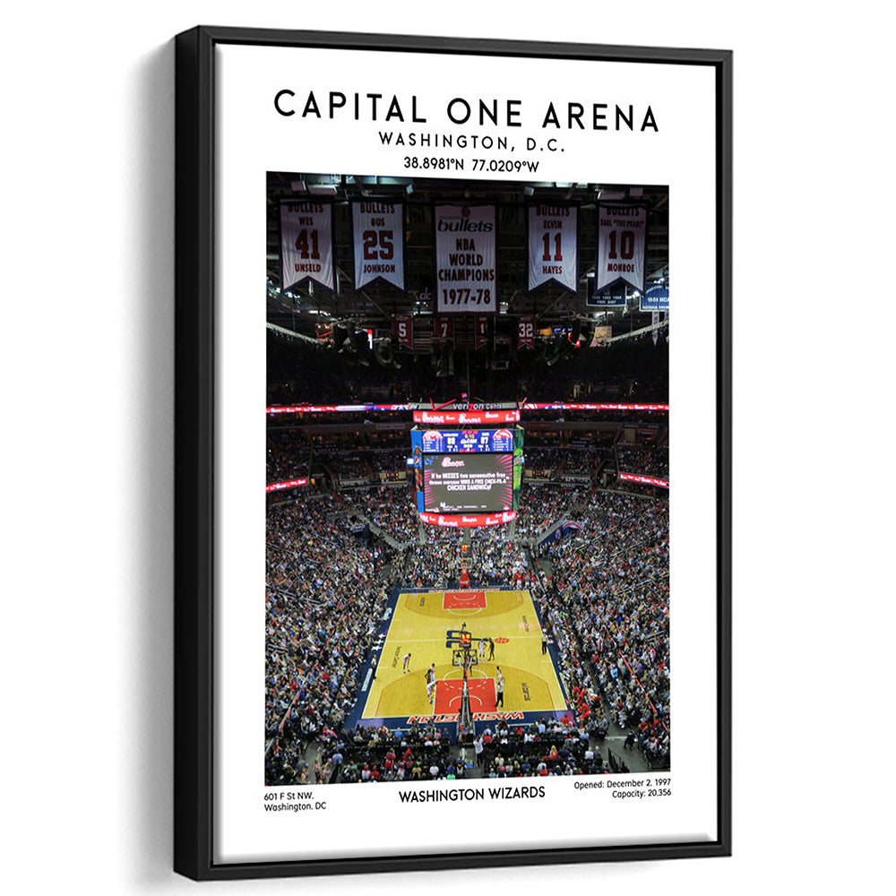 Capital One Arena Artwork, Iconic Washington Wizards Basketball Print, Framed Canvas Prints Wall Art