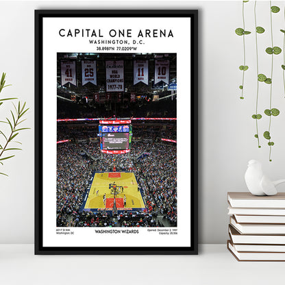 Capital One Arena Artwork, Iconic Washington Wizards Basketball Print, Framed Canvas Prints Wall Art