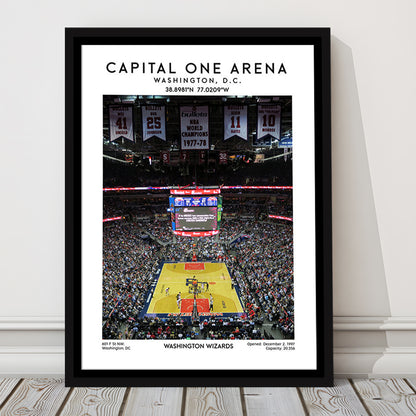 Capital One Arena Artwork, Iconic Washington Wizards Basketball Print, Framed Canvas Prints Wall Art