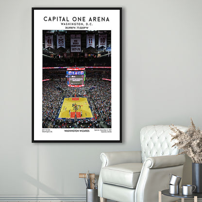 Capital One Arena Artwork, Iconic Washington Wizards Basketball Print, Framed Canvas Prints Wall Art
