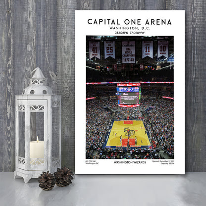 Capital One Arena Artwork, Iconic Washington Wizards Basketball Print, Canvas Prints Wall Art, Man Cave Decor