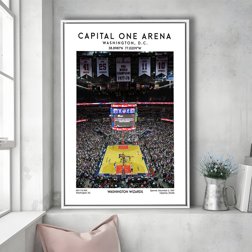 Capital One Arena Artwork, Iconic Washington Wizards Basketball Print, Framed Canvas Prints Wall Art