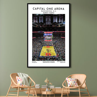 Capital One Arena Artwork, Iconic Washington Wizards Basketball Print, Framed Canvas Prints Wall Art