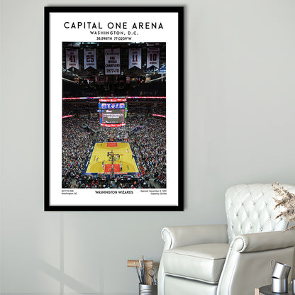 Capital One Arena Artwork, Iconic Washington Wizards Basketball Print, Framed Art Prints Wall Decor