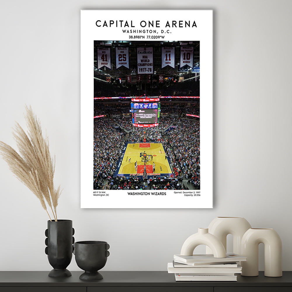 Capital One Arena Artwork, Iconic Washington Wizards Basketball Print, Canvas Prints Wall Art, Man Cave Decor