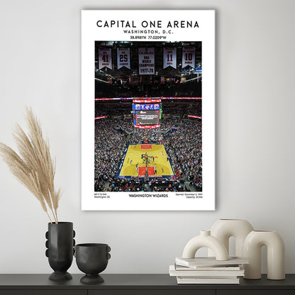 Capital One Arena Artwork, Iconic Washington Wizards Basketball Print, Canvas Prints Wall Art, Man Cave Decor