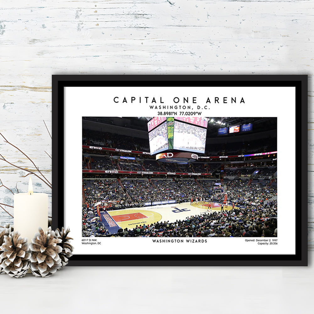 Capital One Arena, Washington Wizards Basketball Art Print, Sport Art Print, Framed Canvas Print Wall Art