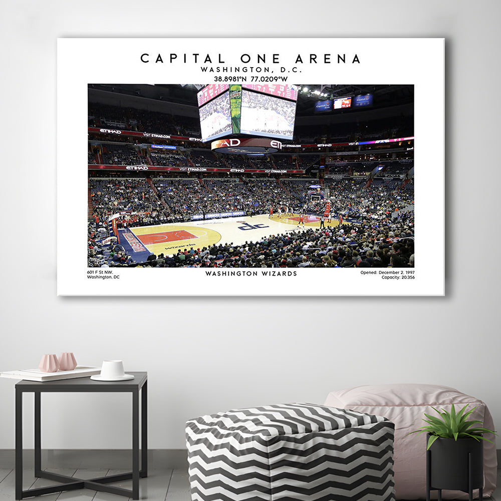 Capital One Arena, Washington Wizards Basketball Art Print, Sport Art Print, Canvas Print Wall Art, Man Cave Gift