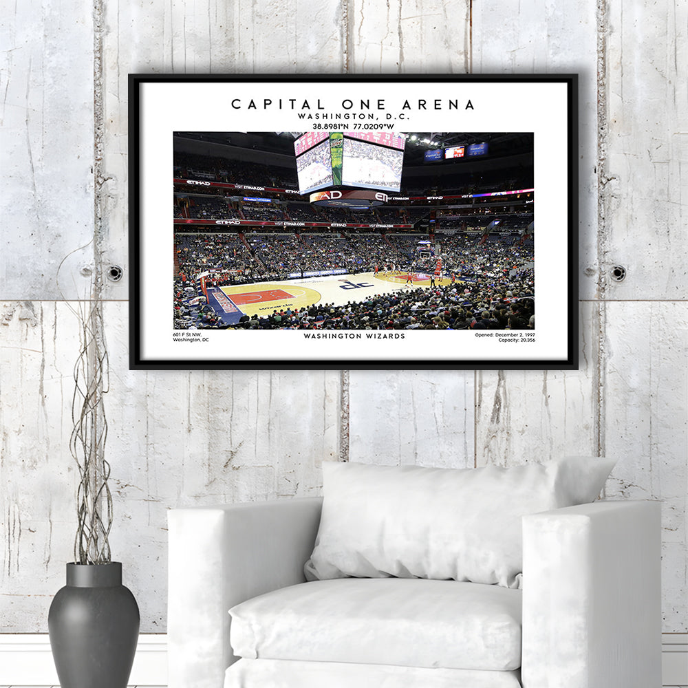 Capital One Arena, Washington Wizards Basketball Art Print, Sport Art Print, Framed Canvas Print Wall Art