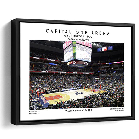 Capital One Arena, Washington Wizards Basketball Art Print, Sport Art Print, Framed Canvas Print Wall Art