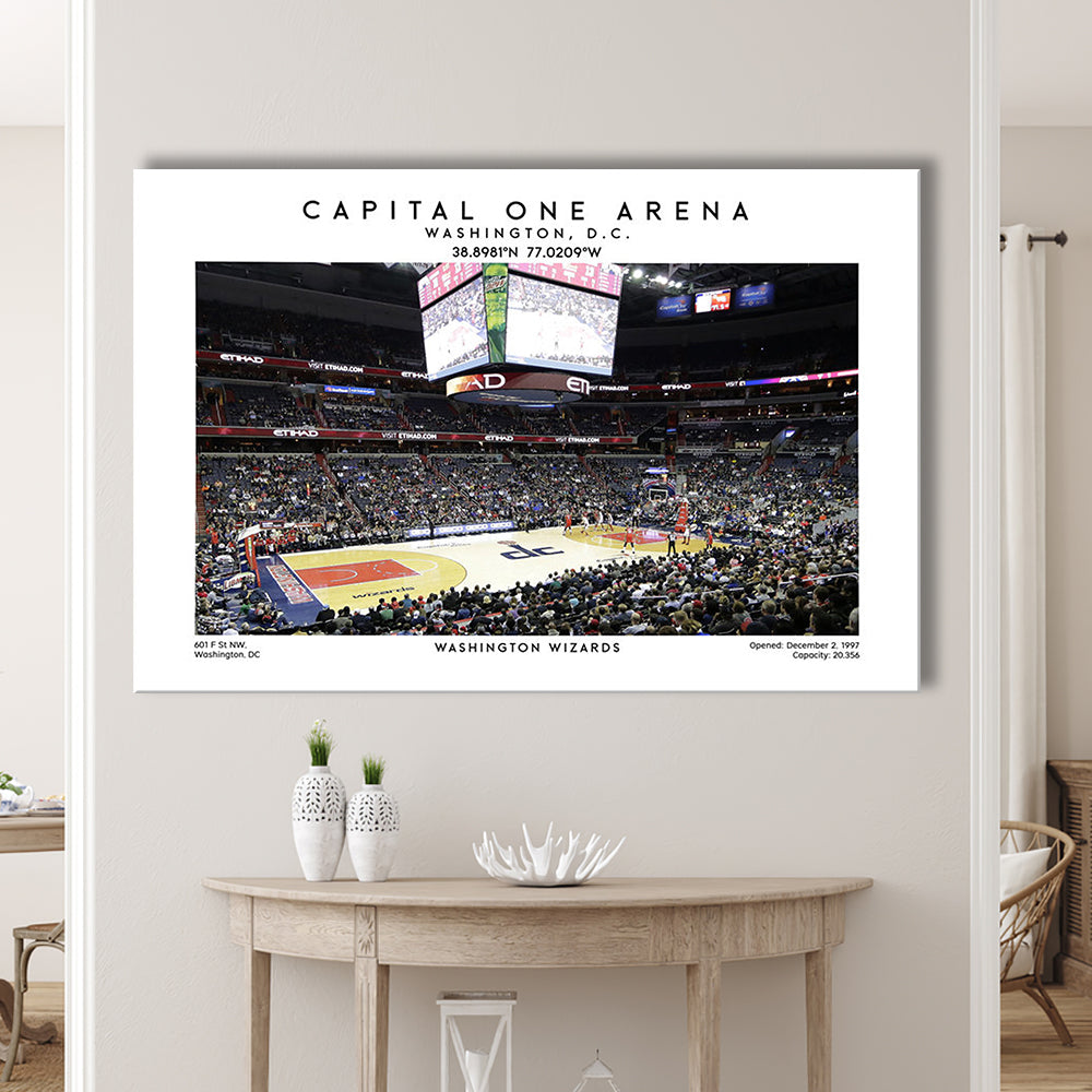 Capital One Arena, Washington Wizards Basketball Art Print, Sport Art Print, Canvas Print Wall Art, Man Cave Gift