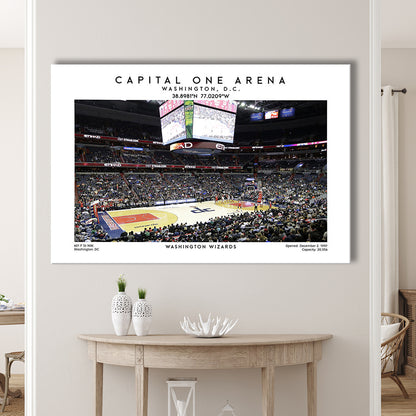 Capital One Arena, Washington Wizards Basketball Art Print, Sport Art Print, Canvas Print Wall Art, Man Cave Gift