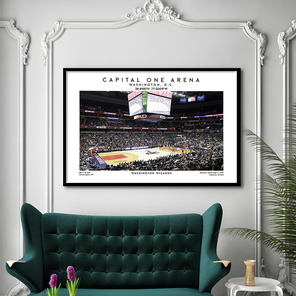 Capital One Arena, Washington Wizards Basketball Art Print, Sport Art Print, Framed Art Print Wall Decor