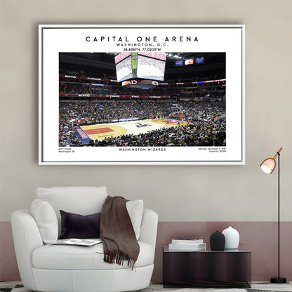 Capital One Arena, Washington Wizards Basketball Art Print, Sport Art Print, Framed Canvas Print Wall Art