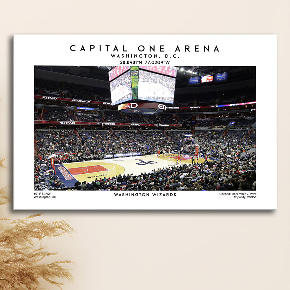 Capital One Arena, Washington Wizards Basketball Art Print, Sport Art Print, Canvas Print Wall Art, Man Cave Gift