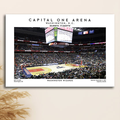 Capital One Arena, Washington Wizards Basketball Art Print, Sport Art Print, Canvas Print Wall Art, Man Cave Gift