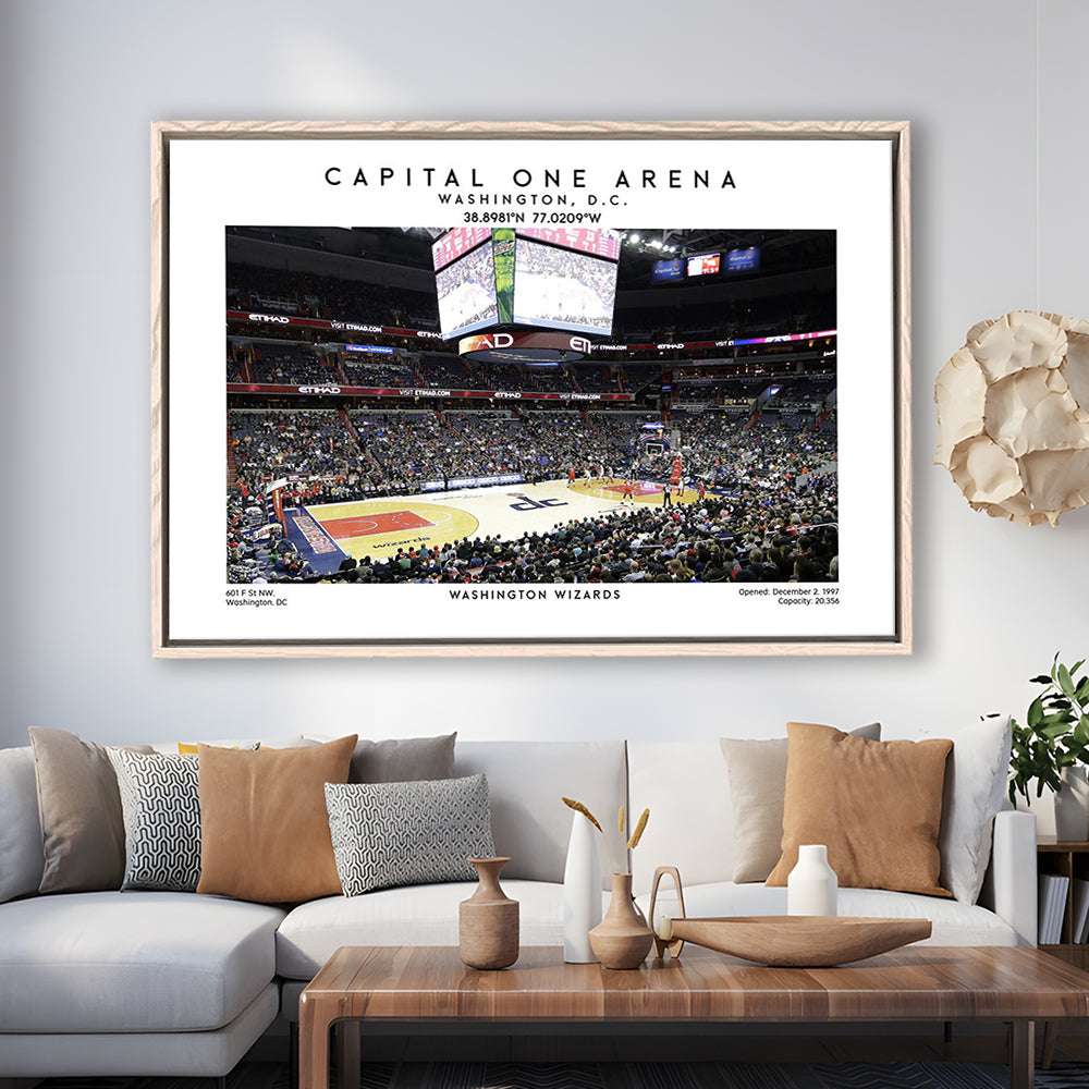 Capital One Arena, Washington Wizards Basketball Art Print, Sport Art Print, Framed Canvas Print Wall Art