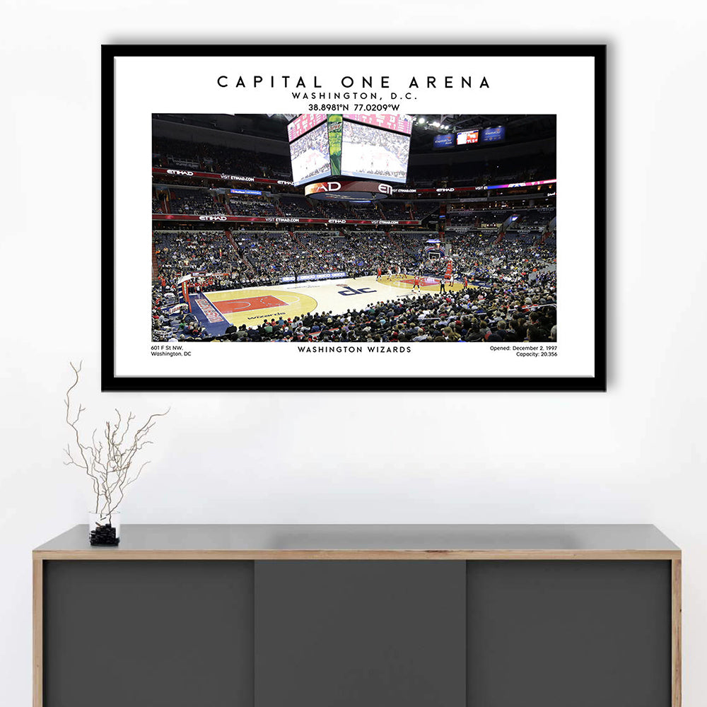 Capital One Arena, Washington Wizards Basketball Art Print, Sport Art Print, Framed Art Print Wall Decor