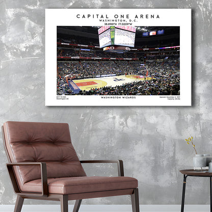 Capital One Arena, Washington Wizards Basketball Art Print, Sport Art Print, Canvas Print Wall Art, Man Cave Gift