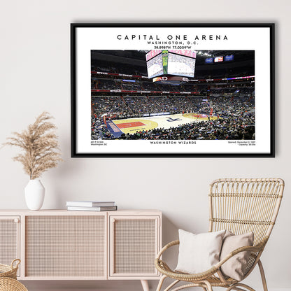 Capital One Arena, Washington Wizards Basketball Art Print, Sport Art Print, Framed Canvas Print Wall Art