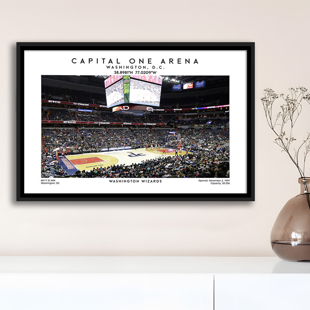 Capital One Arena, Washington Wizards Basketball Art Print, Sport Art Print, Framed Canvas Print Wall Art