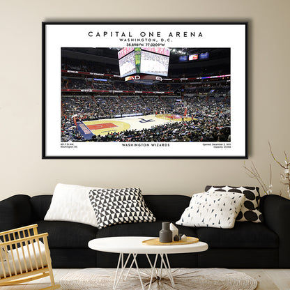 Capital One Arena, Washington Wizards Basketball Art Print, Sport Art Print, Framed Canvas Print Wall Art